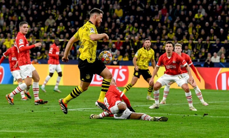 بروسيا دورتموند يفوز على إيندهوفن 2-0 ويتأهل لربع نهائي الشامبيونزليج