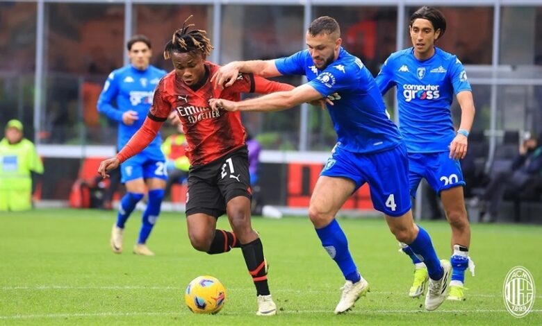 ميلان يفوز على إمبولي 1-0 ويصعد للمركز الثاني مؤقتا